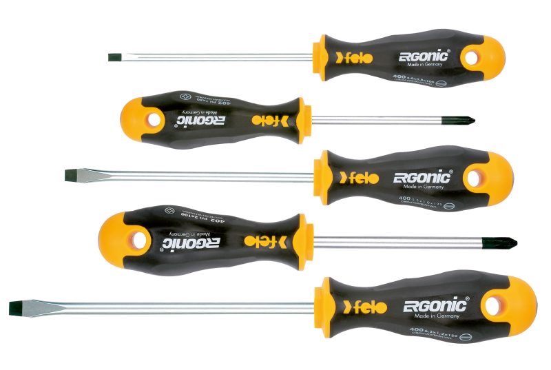 Jogo de Chaves de Fenda e Phillips FELO ERGONIC 5 peças - Made in Germany